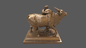 jallikattu bull statue hi poly 3D