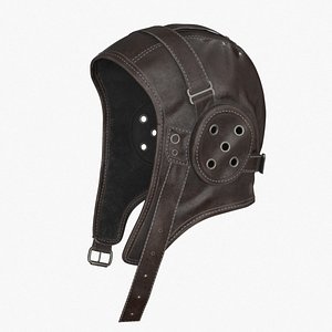 3D Leather Aviator Hat 3 colors model