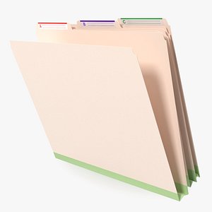 3D Cardboard File Folder Biege model