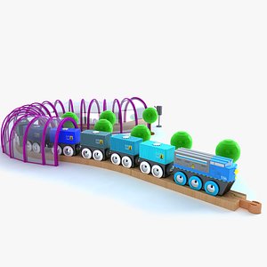 kids train set locomotive 3d model