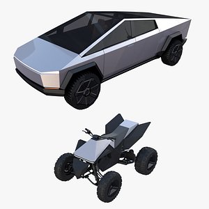 tesla cybertruck cyberquad pack 3D model