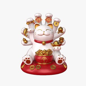 3D Thousand Hands Fortune Cat model