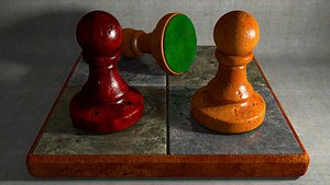 small chess board pawn 3d obj