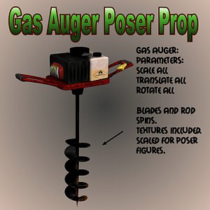 gas auger poser 3d model