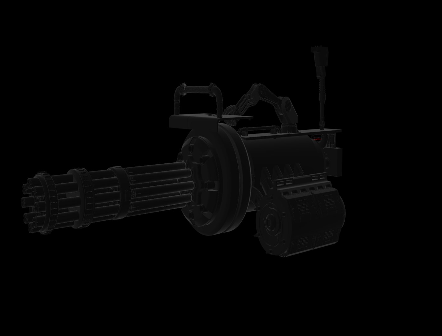 Gun Minigun C4d