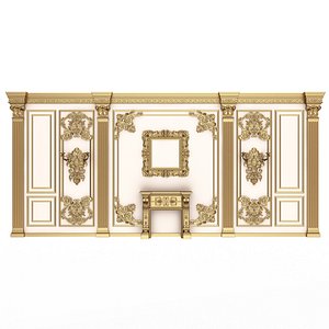 Boiserie Classic Wall with Mouldings 06 White model