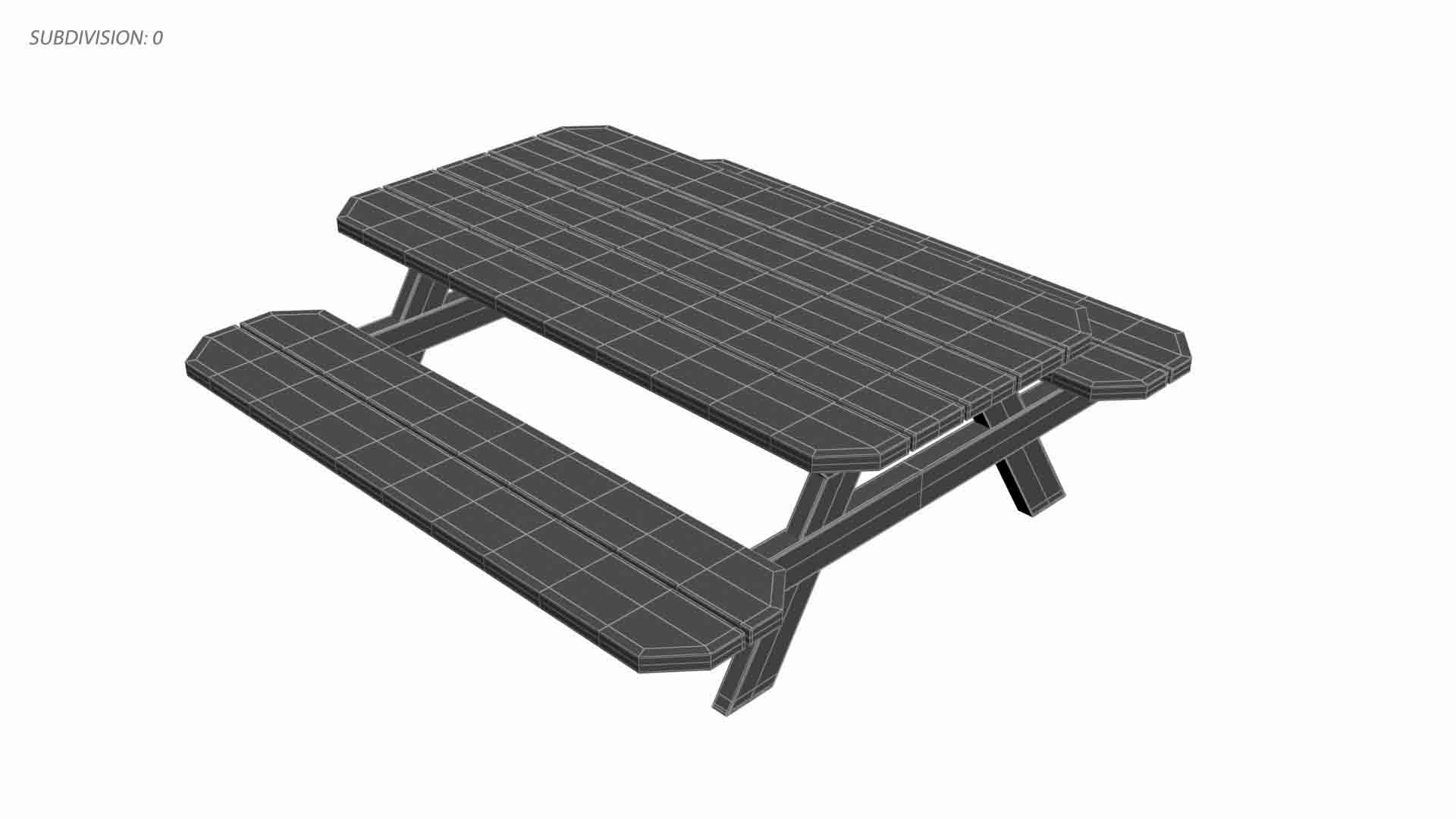 3D Picnic Table - TurboSquid 2323342