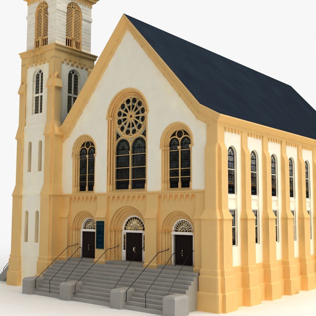 3d Baptist Church Interior Exterior Model