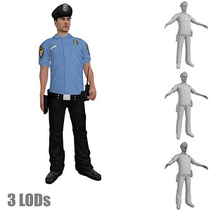 3d rigged police officer s model