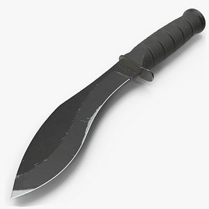 Tactical Combat Kukri Machete Used 3D Model