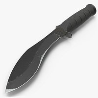 Tactical Combat Kukri Machete Used 3D Model