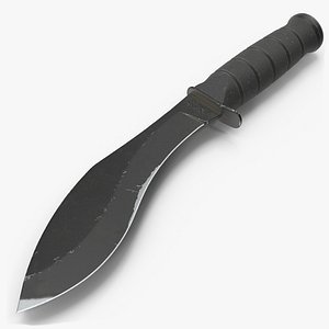 Tactical Combat Kukri Machete Used 3D Model