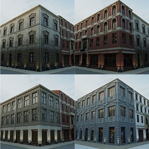 Building modular european old pack 3D model