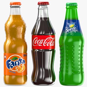 Three Glass Soda Bottles