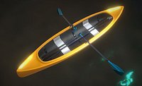 Canoe Boat and 2 Types of Oars