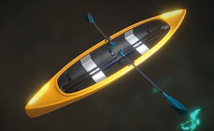 3D canoe boat 2 types model