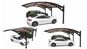 Modern Double Carport 3D model