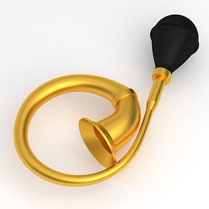 Vintage Vehicle Horn Gold 02 3D model