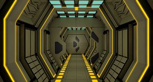 3D sci fi corridor