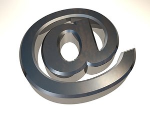 Email symbol, mettalic appearance.