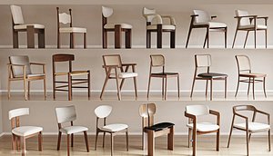 18  Mid Century Wooden Dining Chairs Collection