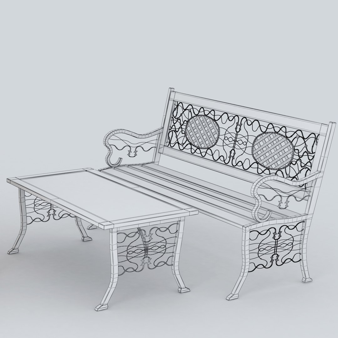 Garden Bench 3d Model