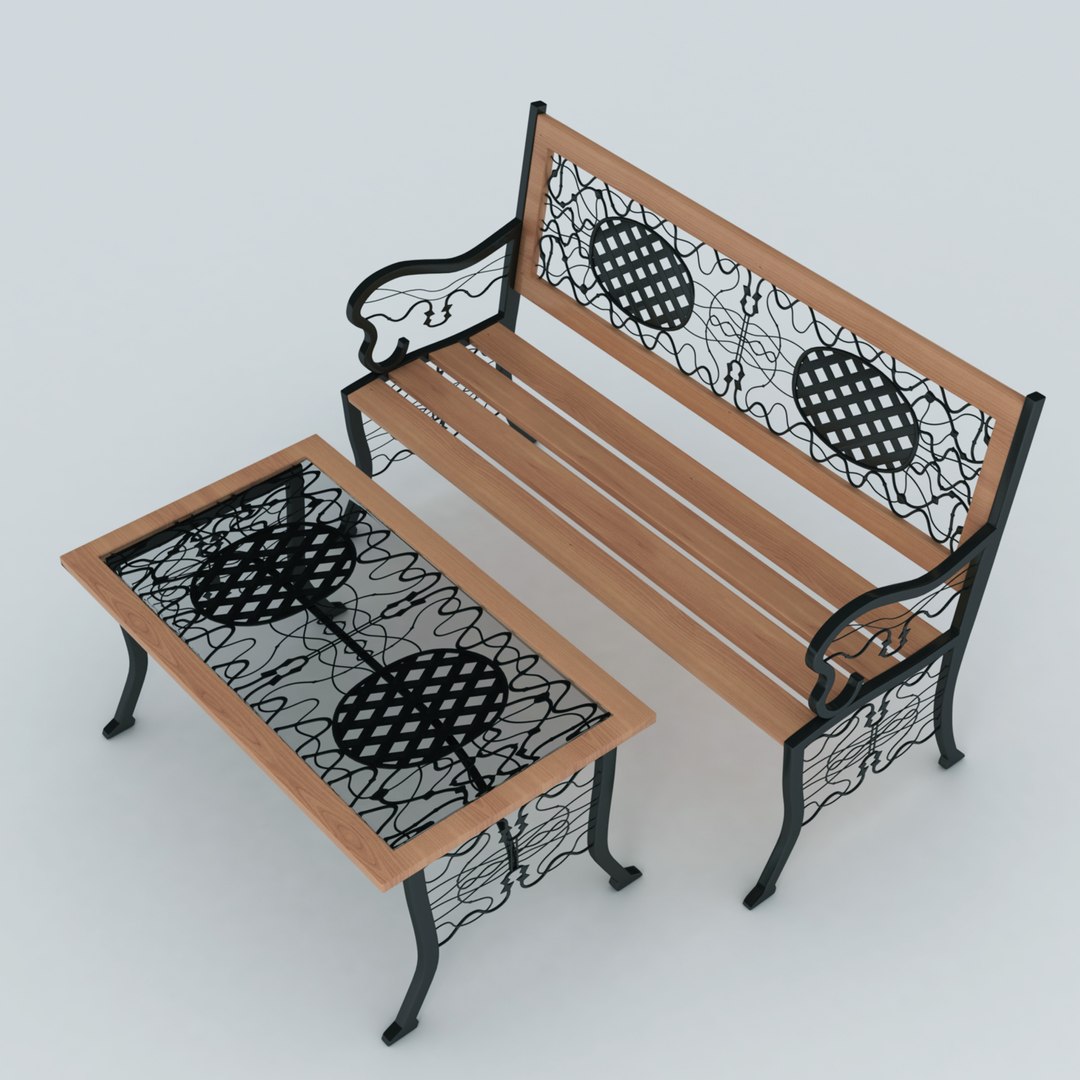 Garden Bench 3d Model