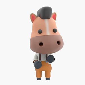 3D Cute Horse 3D Illustration model