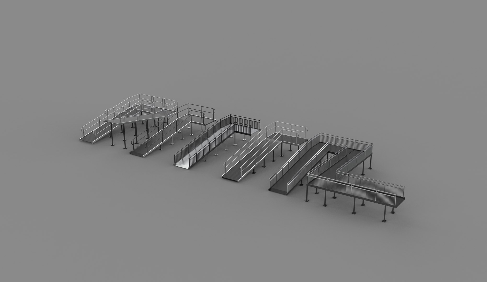 Wheelchair Ramp Set 3D Model 3D Model - TurboSquid 2526473