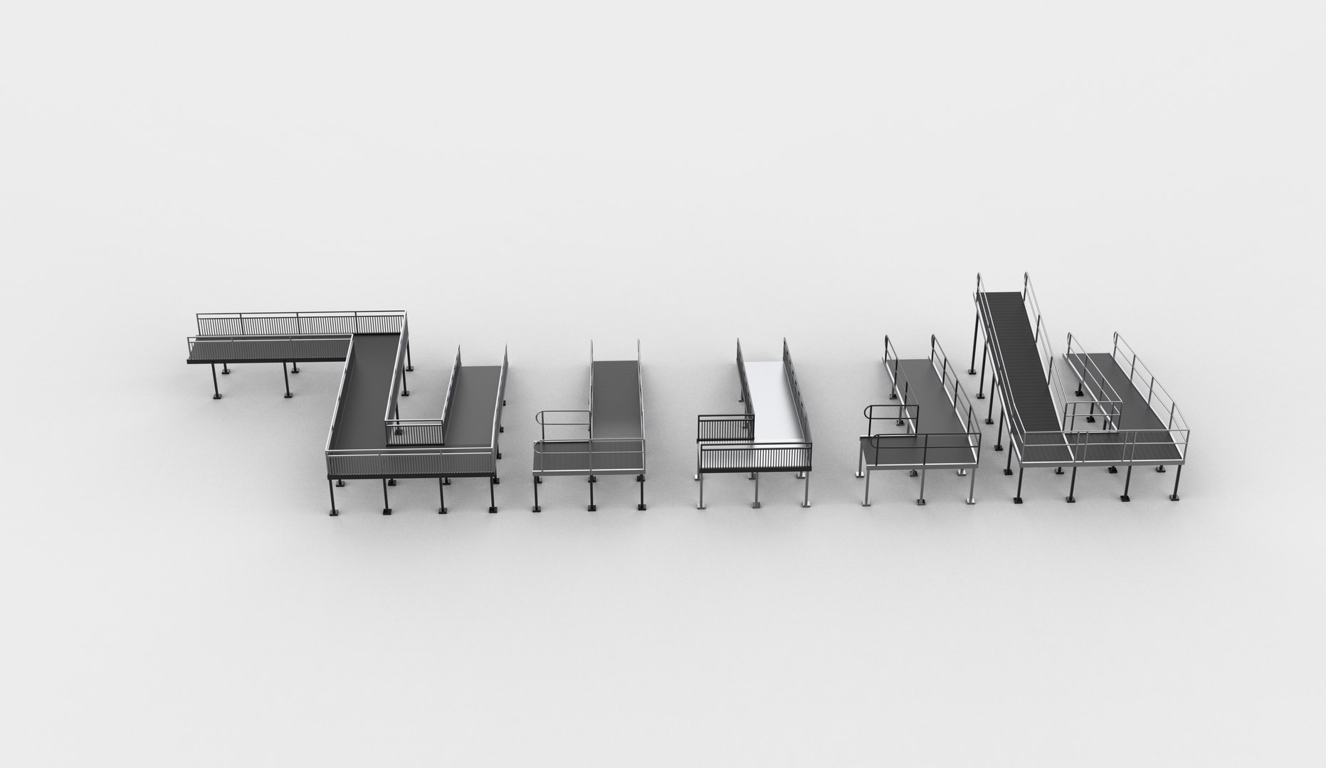 Wheelchair Ramp Set 3D Model 3D Model - TurboSquid 2526473