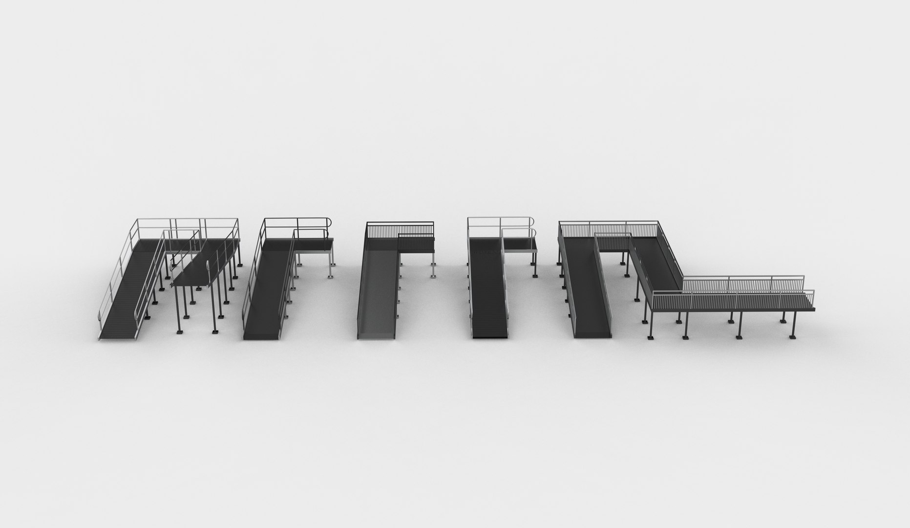 Wheelchair Ramp Set 3D Model 3D Model - TurboSquid 2526473