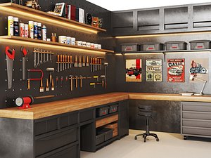3D worktools  garage tools model