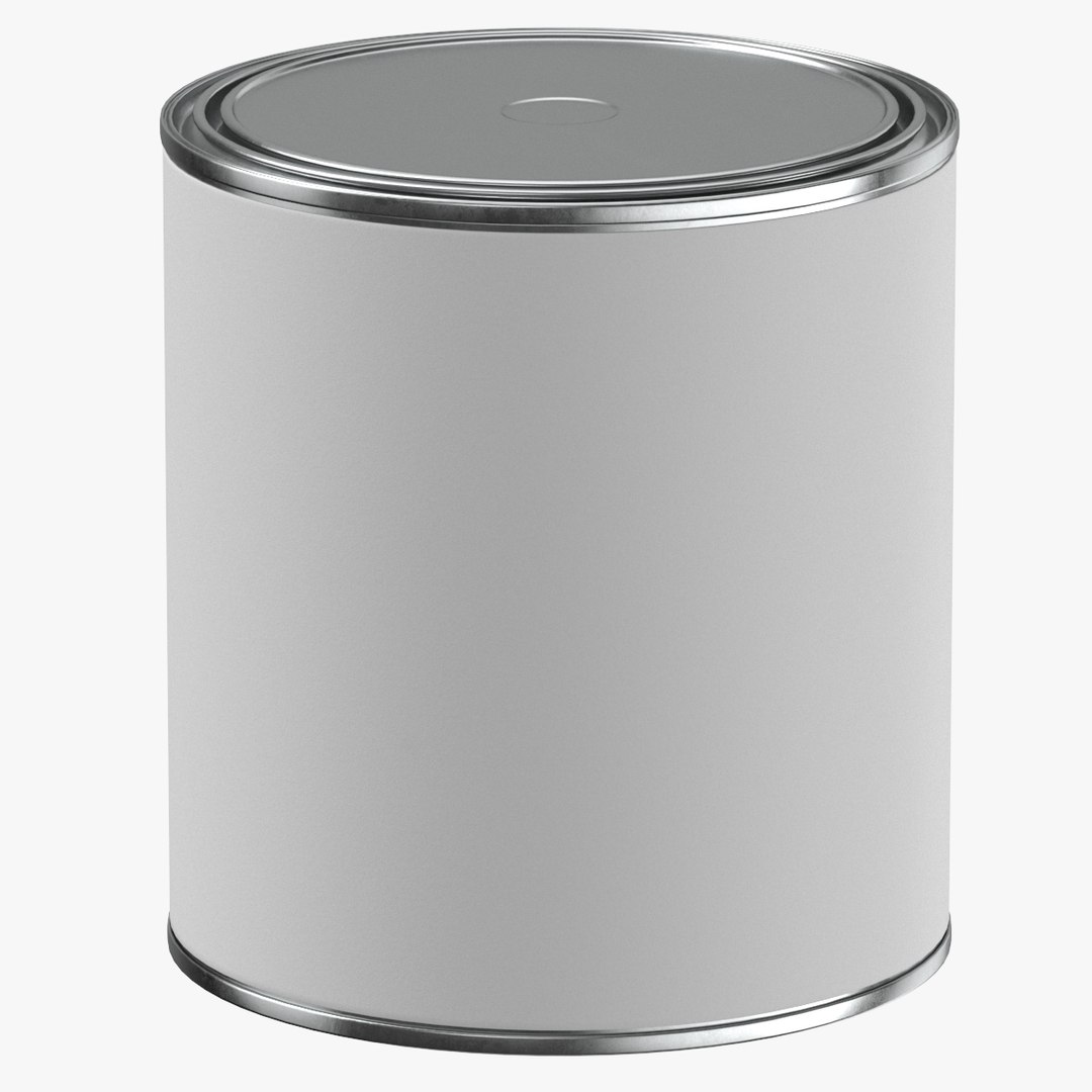 Paint Can Size 02 White Clean and Generic Label 3D TurboSquid 2109507