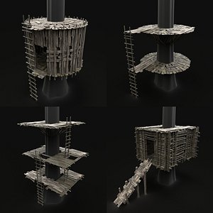 tree wooden platform 3D model