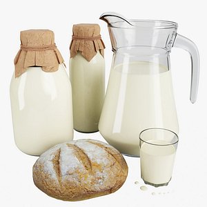 Milk with country bread