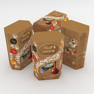 modèle 3D de Boules De Chocolat De Noël Lindt Lindor Rouge Box