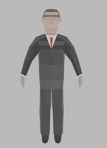 Low Poly Business Man rigged Unity