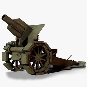 morser m10 cannon ww1 3D model
