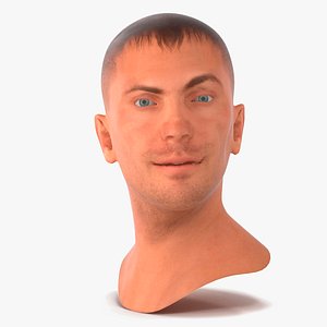 Caucasian Adult Male Head Rigged