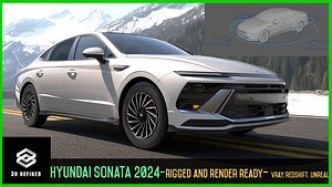 Hyundai Sonata 2024 -highres-Rigged and Render Reay