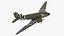 3D WWII Douglas C-47 Skytrain Rigged