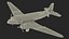 3D WWII Douglas C-47 Skytrain Rigged