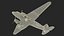 3D WWII Douglas C-47 Skytrain Rigged