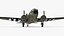 3D WWII Douglas C-47 Skytrain Rigged