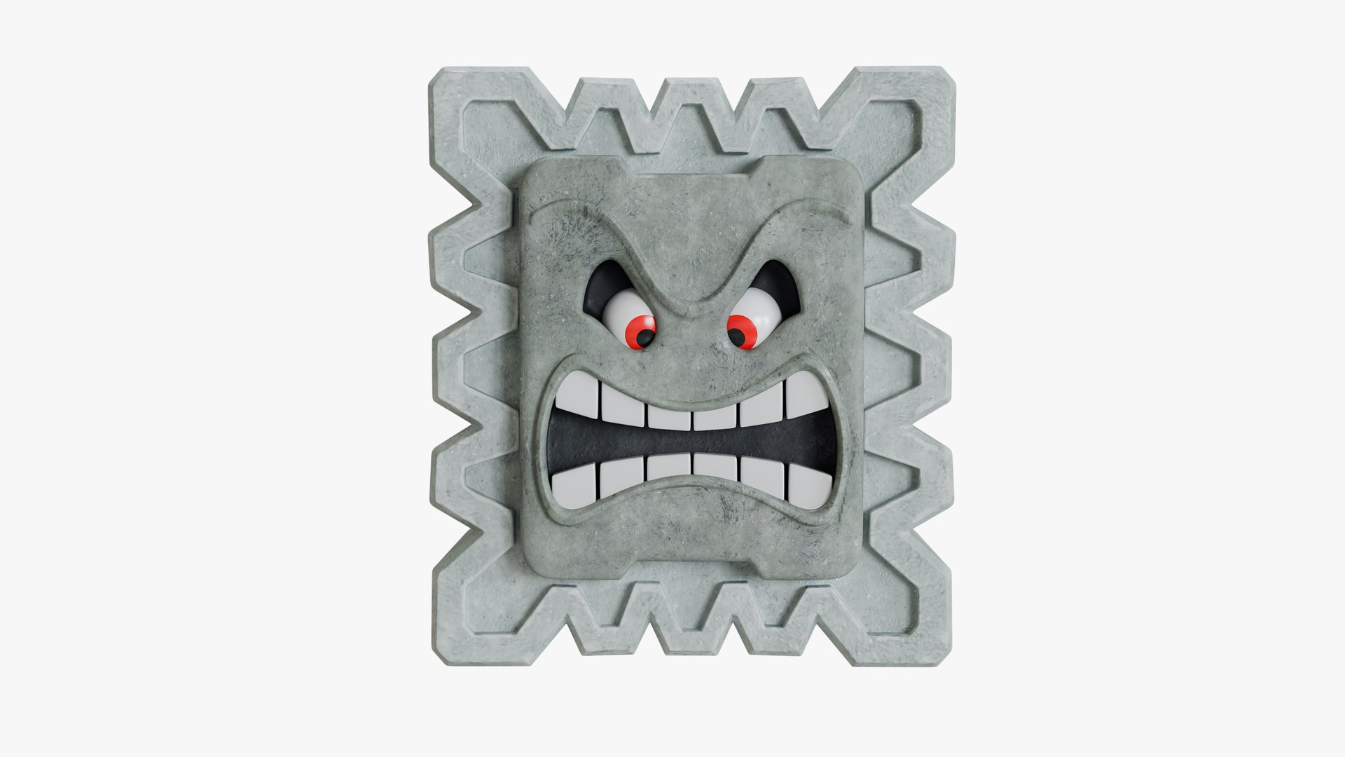 Thwomp Cinder-block Super Mario 3D Model TurboSquid 1378119