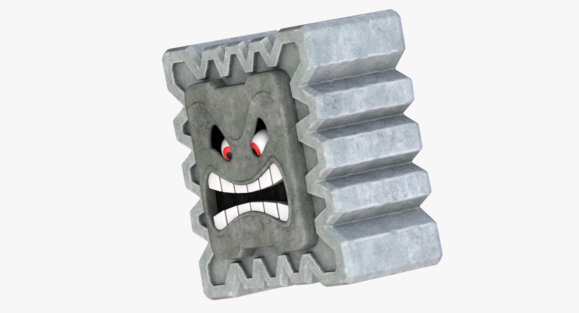 Thwomp Cinderblock Super Mario 3D Model TurboSquid 1378119