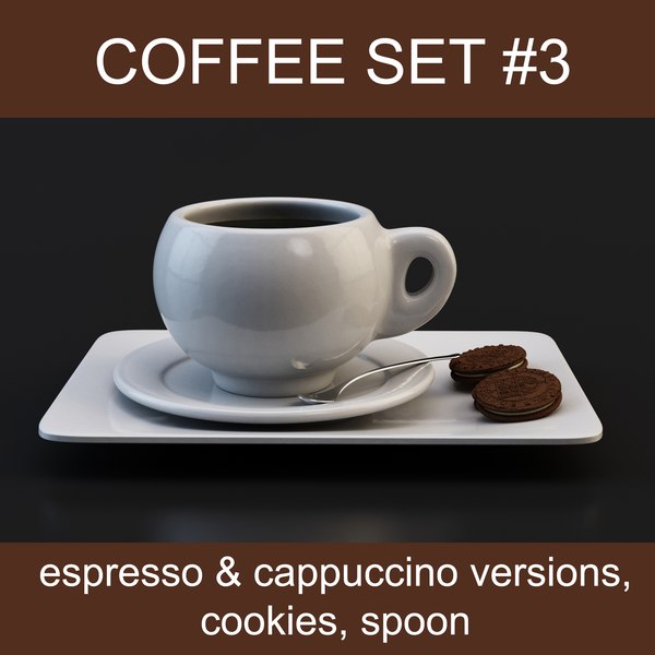 coffee cups espresso cappuccino 3d 3ds