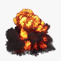 Huge Explosion along a plane like a wall v01 - Animation at 50fps - in 600 frames