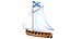 Sail ship Longboat Low Poly