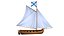Sail ship Longboat Low Poly